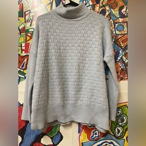 Vince Camuto Women's Blue Mock Turtleneck Sweater